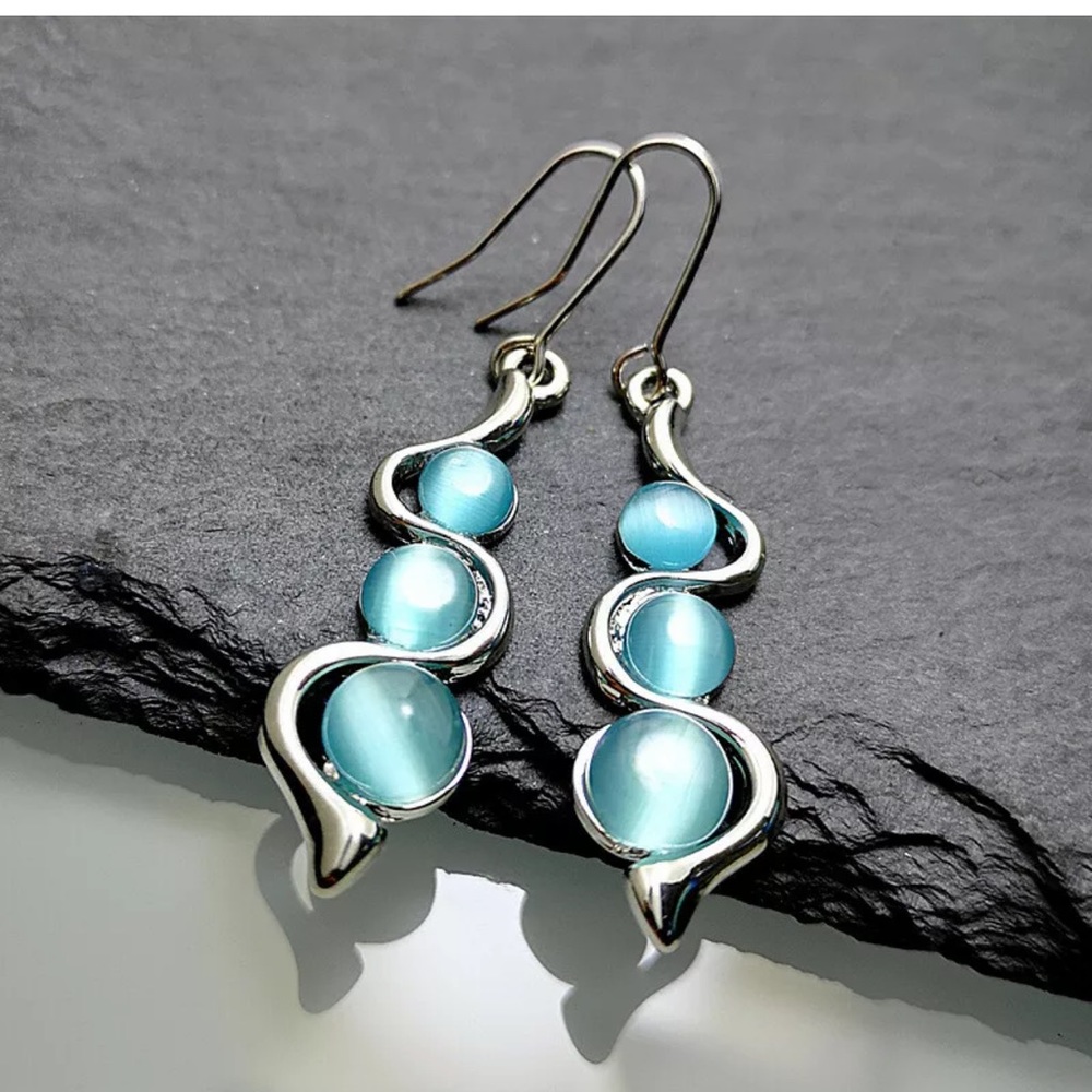 Gorgeous 925 Silver Drop Earrings women Moonstone - Picture 2 of 4